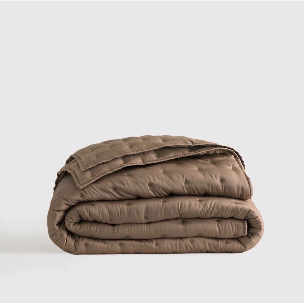 NWT Quince Bamboo Dream Quilt Only No Shams Walnut Brown King Cal King New Tags